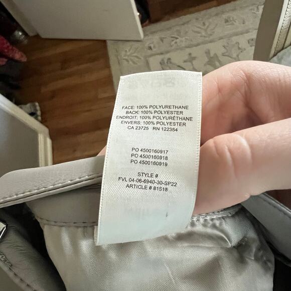 ARITZIA Melina Vegan Leather Pant in Grey/Beige Size 2 casual fall straight leg - Picture 9 of 9